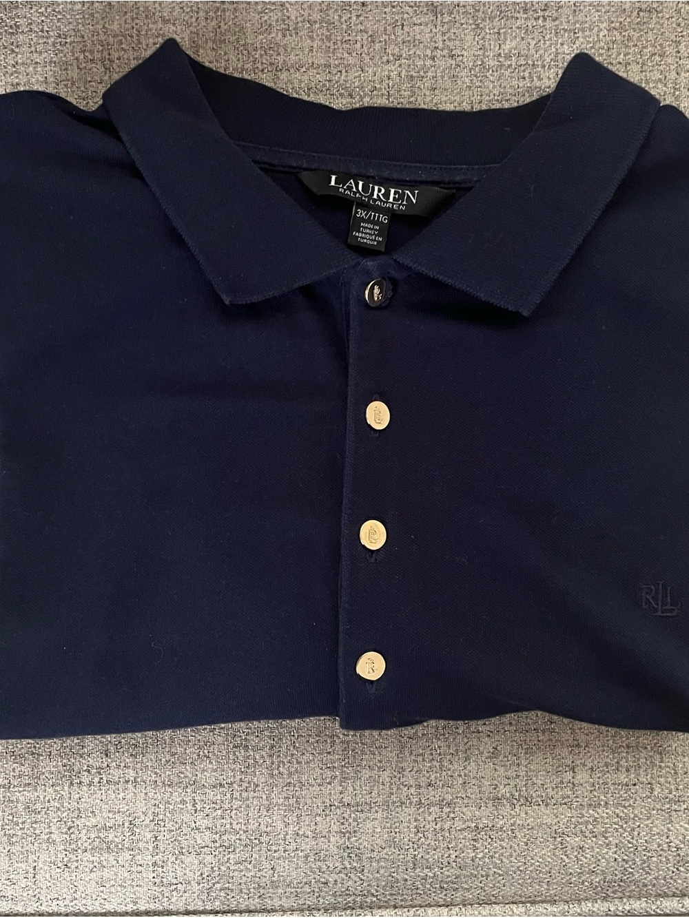 Lauren Ralph Lauren Navy Polo with Gold Buttons